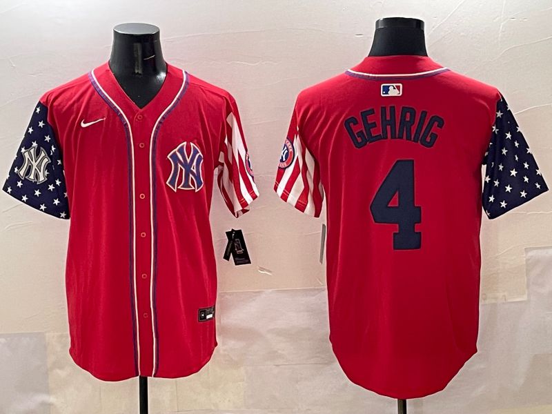 Men New York Yankees #4 Gehrig Red a generation of national flags Jointly Name 2025 Nike MLB Jersey style 6